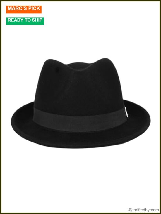 100% Wool Felt Fedora Hat Trilby Short Brim Unisex main image 4